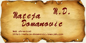 Mateja Domanović vizit kartica